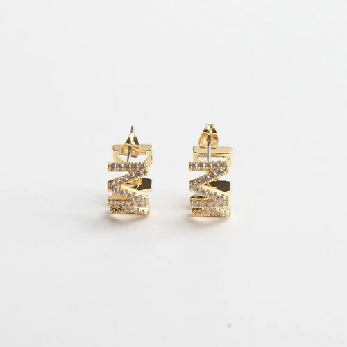 Michael Kors Precious Metal-Plated Brass Pavé Logo Small Hoop Earrings