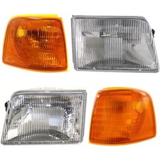 Headlight Headlamp And Corner Parking Light Kit For 1993-97 Ford Ranger Lh Rh