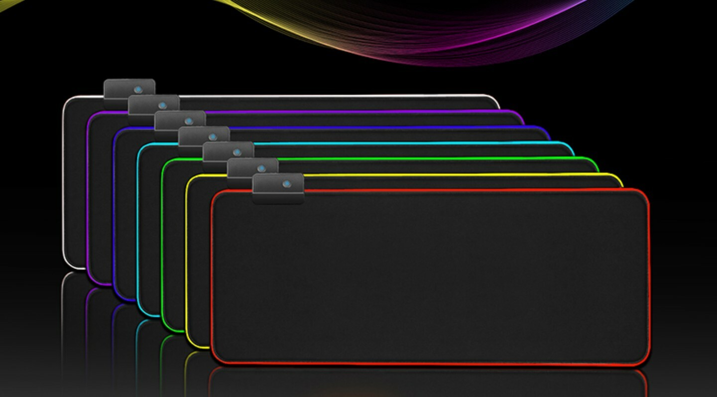 Alfombra Ratón Almohadilla Gaming RGB Mousepad 800x300x4mm LED para PC