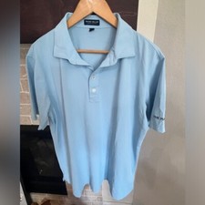 Peter Millar Polo Shirt Mens XL Blue Crown Crafted Short Sleeve Golf