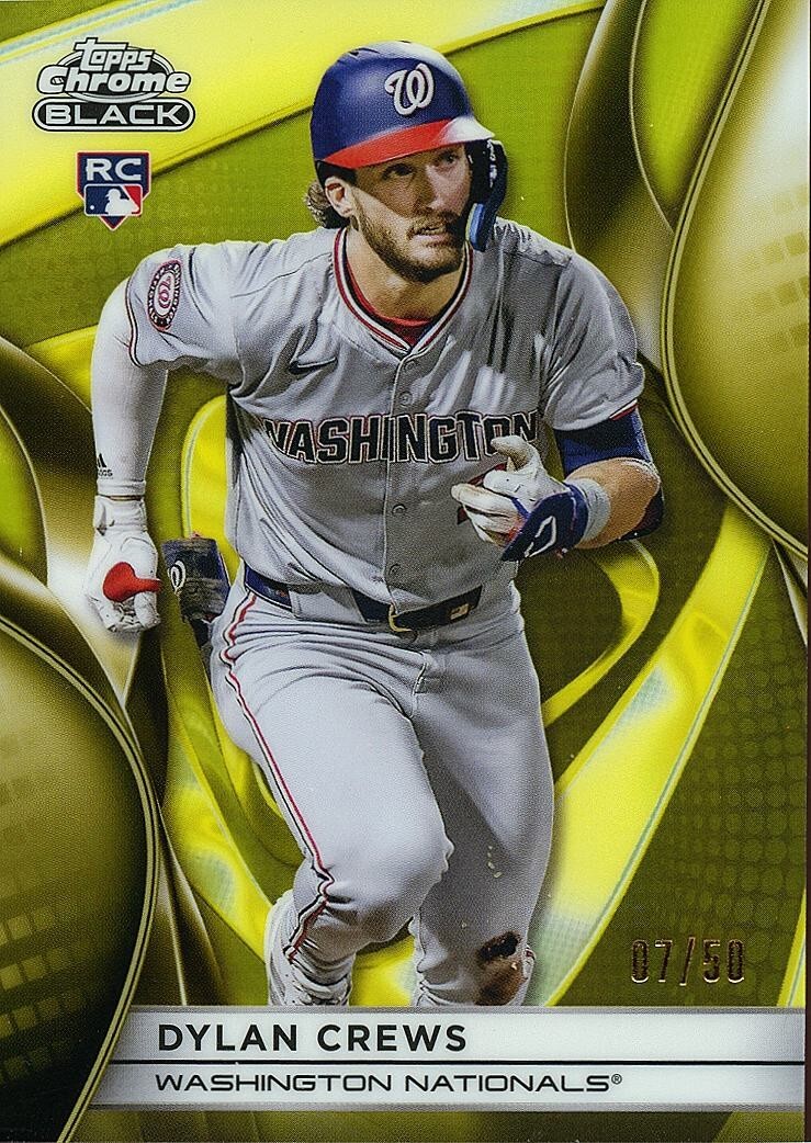 Dylan Crews 2025 Topps Chrome Black GOLD Refractor RC Rookie
