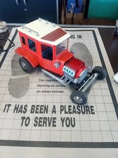 VINTAGE ALPS JAPAN TIN BATTERY OPERATED HOT ROD  WORKS GREAT  