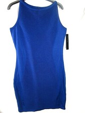 ANDREW MARC NEW YORK SLEEVELESS KNIT SWEATER DRESS BLUE JAZZ LARGE NEW W/TAG
