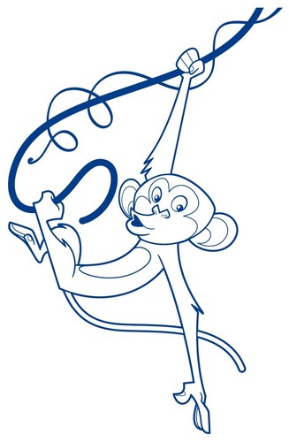 monkey silhouette 3, jungle theme, wall covering art vinyl, self