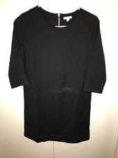 Gap Women Black Casual Dress 0 3/4 Sleeve Knee Length