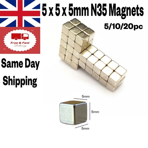 Mini N35 5x5x5mm Strong Neodymium Rare Earth Block Fridge UK eBay