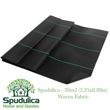 Black Woven Membrane 20m2  - Strong Stabilisation Weed Control UV Stable Piece