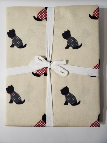 NWT Laura Ashley Scotty Dogs 60”x 84” Fabric Tablecloth 100% Polyester Easy Care - Picture 2 of 2