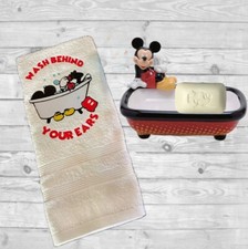 Disney Mickey Mouse Wash White Kids Bathroom Hand Towel Embroider TinksTreasurez