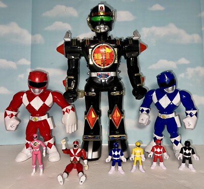 8 Power Rangers Figures Mixed Lot + One Large Transformer Robot
