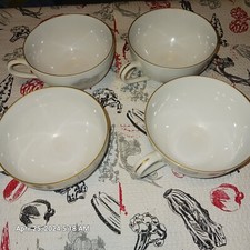 Fukagawa Arita 1950s Landscape No. 903 Tea Cups Hand Painted Japan Set/4
