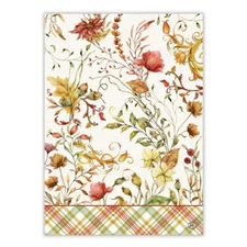 Michel Design Works Fall Leaves & Flowers Kitchen Towel ~~ NEW ~~