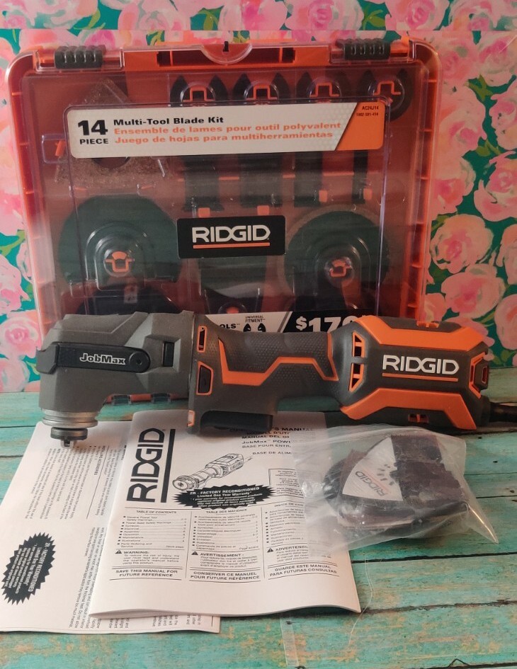 RIDGID JOBMAX 4 AMP CORDED MULTI TOOL R28602 WITH 14 PCS BLADE KIT