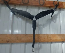 Used horse tack Roper style black breast collar saddle trail barrel roping