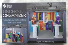 ADJUSTABLE/EXPANDABLE UNDER SINK STORAGE ORGANIZER NON-SLIP SURFACE ""FREE SHIP"