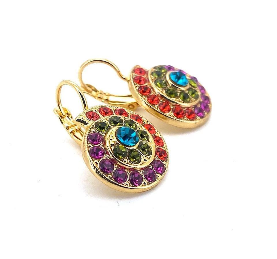 Pendientes de Mariana Tiger Lily Coll. Shell incrustado naranja, ciruela púrpura, gris... Foto 2 de 3