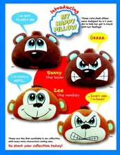 My Happy Pillow, Brand New with Tags! Choose from Monkey or Bear!