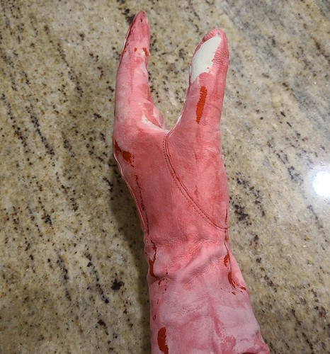 Vintage Size L/XL Suede Gloves Blood Drenched Fake Bloody Horror Zombie War - Picture 11 of 16