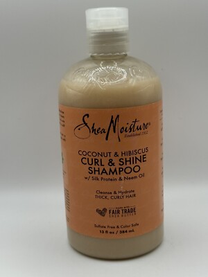 Shea Moisture Coconut & Hibiscus Curl & Shine Shampoo 13 Fl Oz 