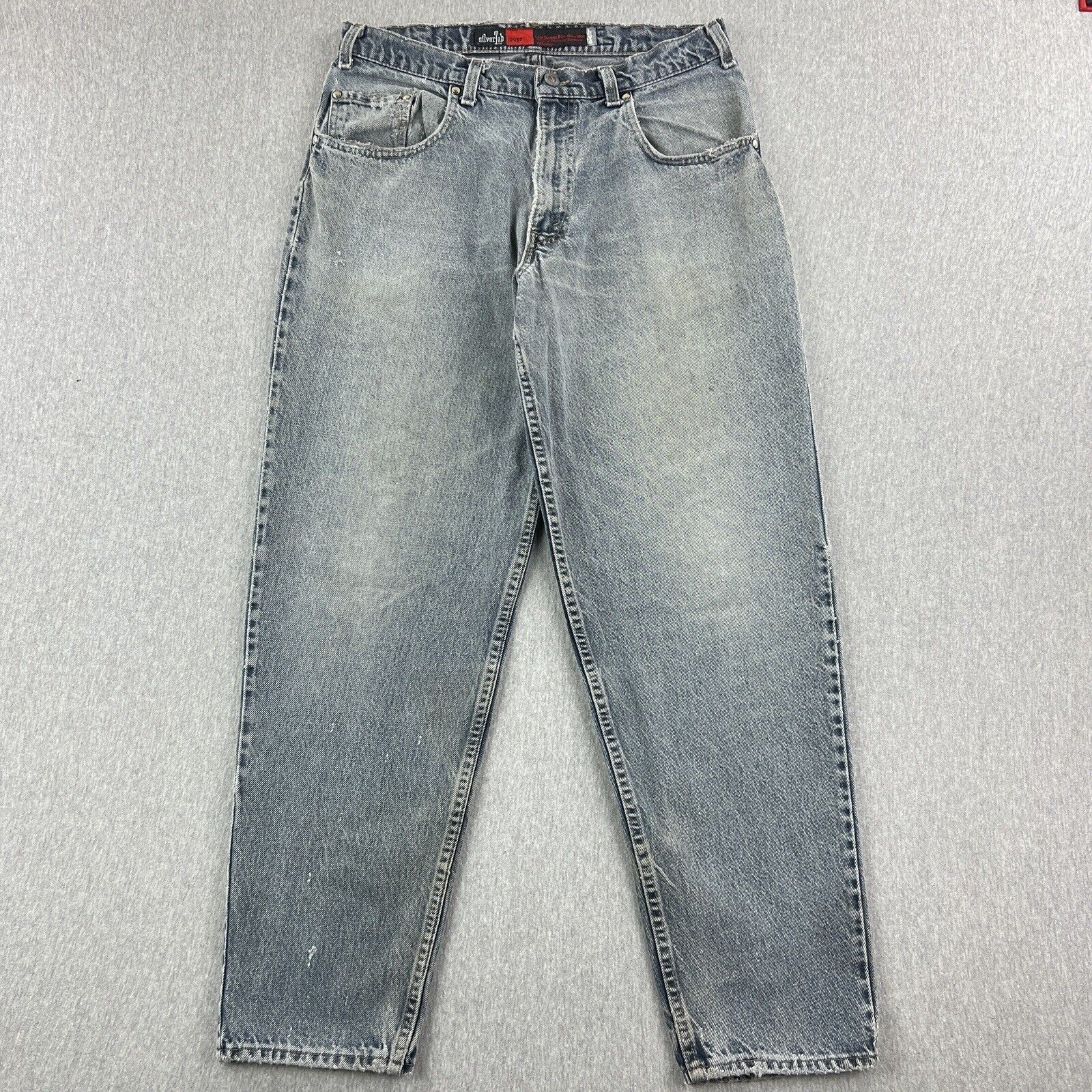 Vintage 90s Levis Silver Tab Distressed Denim Baggy Jeans Mens 33x30