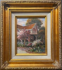 Robert Lui "Summer House" Hand Signed Framed Original Oil Flowers Art New!