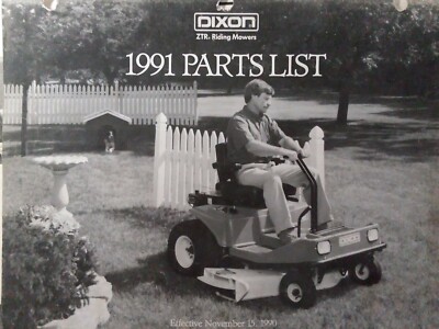 Dixon ZTR Zero-Turn Riding Lawn Mower Tractor 1991 Parts
