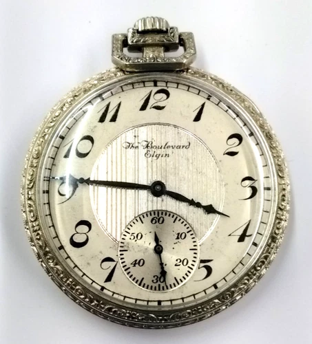 VTG Antique Elgin 17j 12s Model 3 Grade 345 The Boulevard Pocket Watch Running