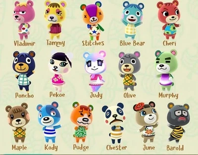 MARKENLOS Animal Crossing Amiibo Nfc Alle Kleinbären