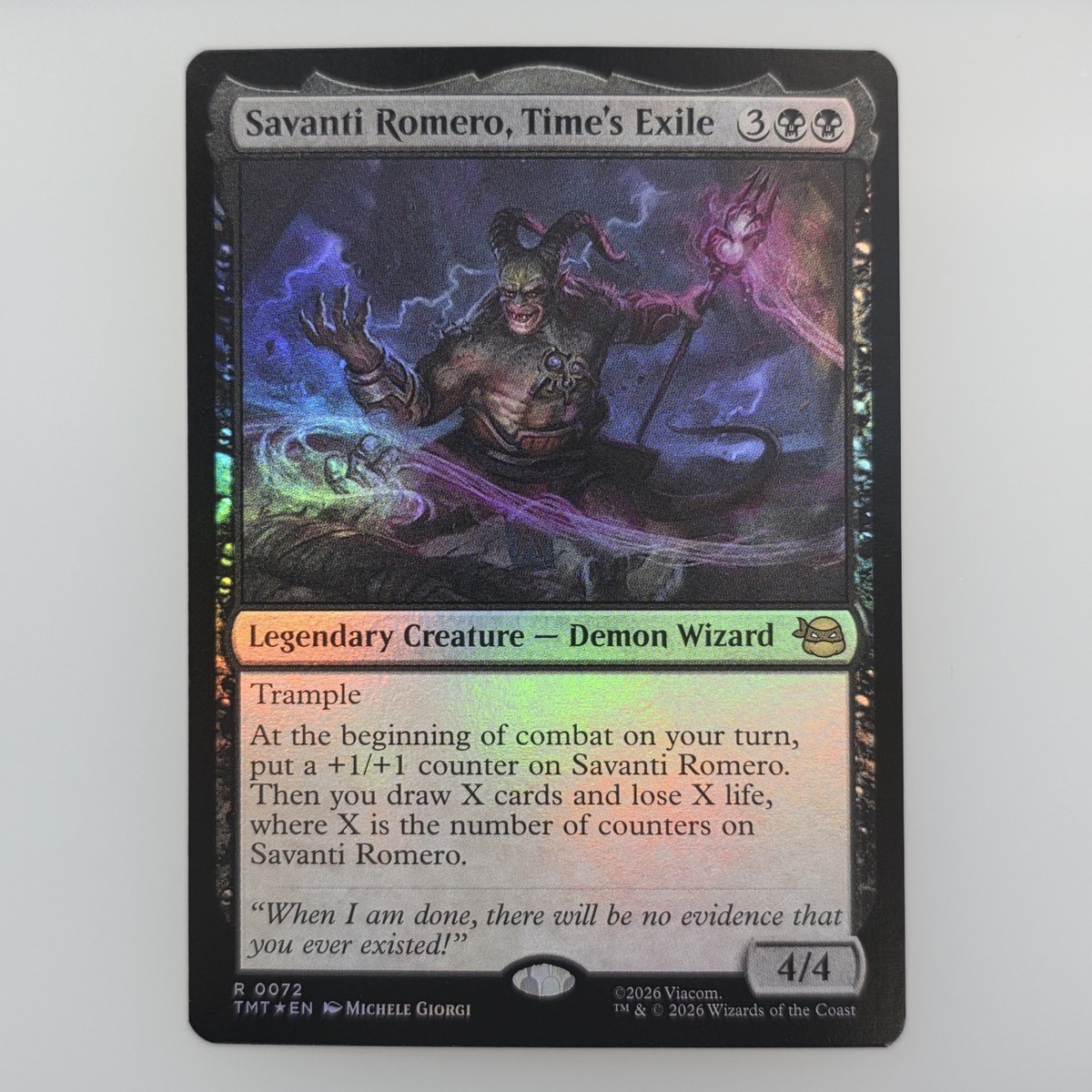 mtg return from exile cards Savanti Romero, Time's Exile Teenage Mutant Ninja Turtles Foil Rare