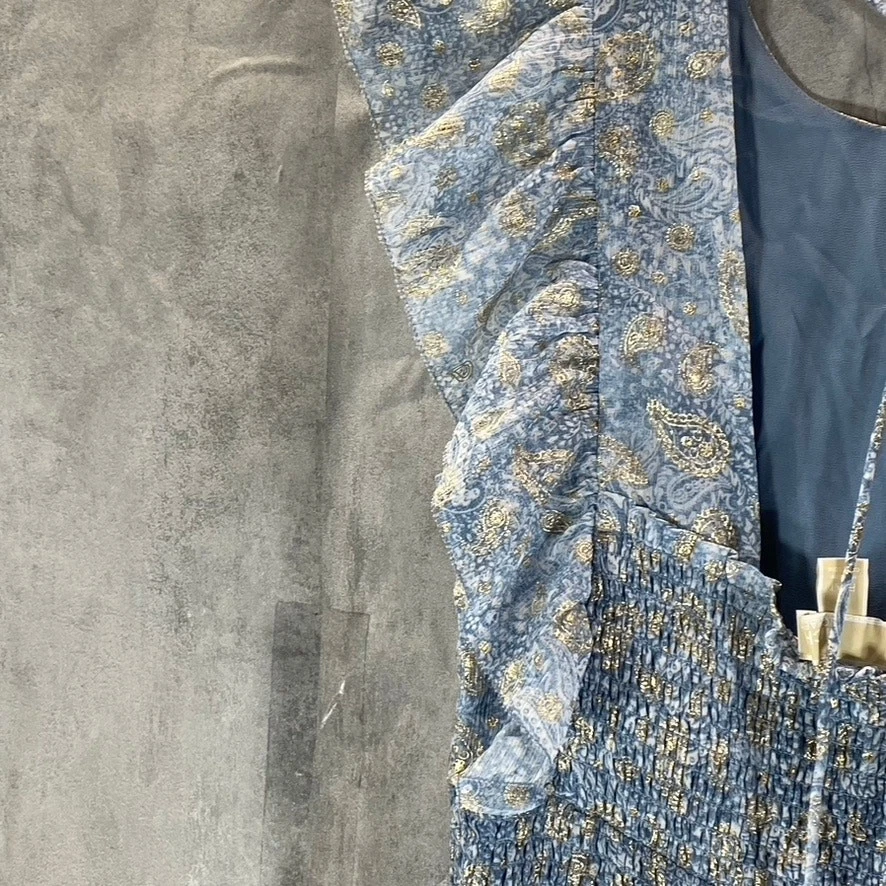 Abito donna MICHAEL MICHAEL KORS Petite Chambray Paisley con volant a fumè TG P M