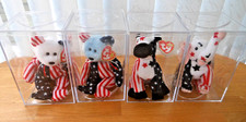 TY Beanie Babies 4 Beanies in original boxes incl. White & Blue Face Spangle