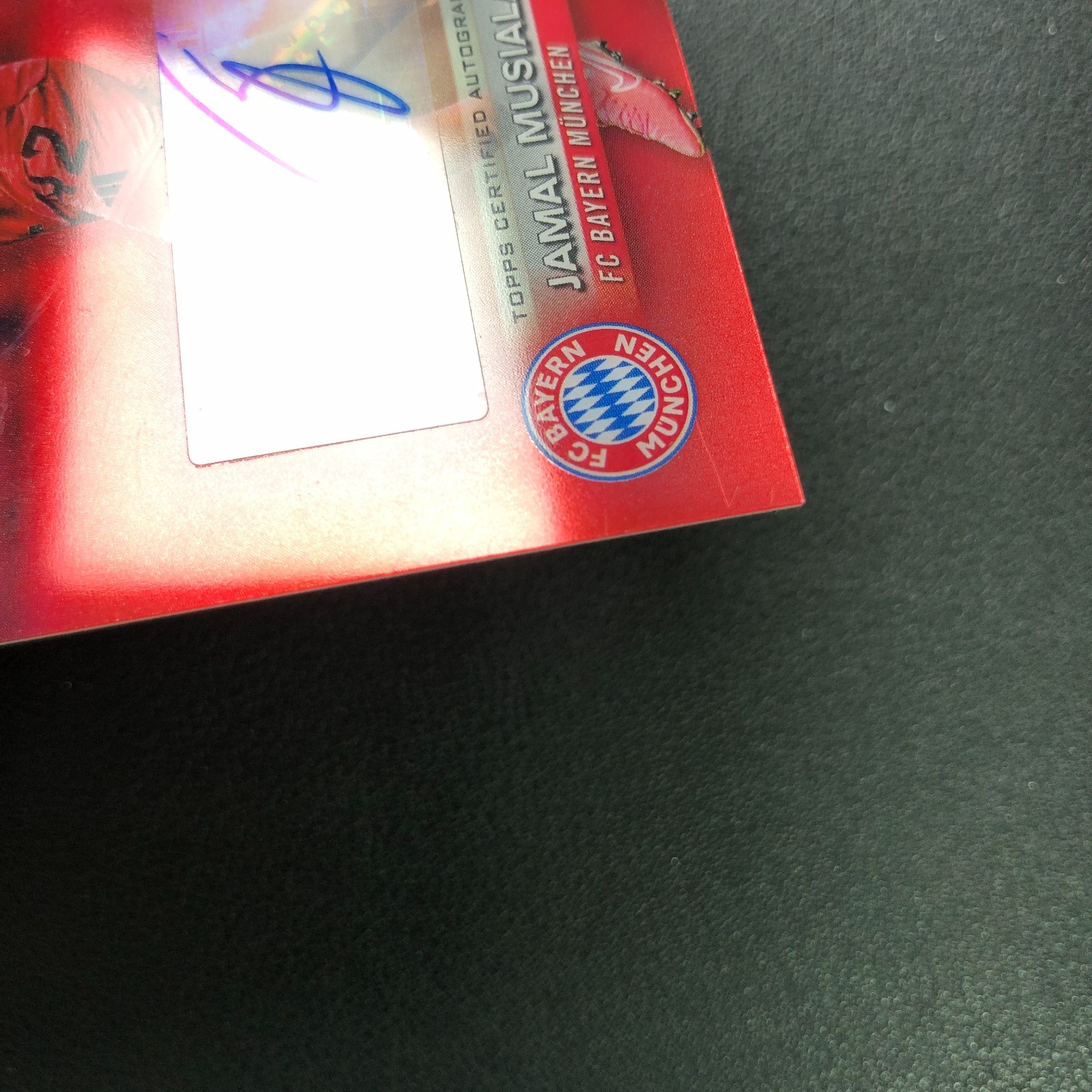 2024-25 Topps Chrome Bundesliga Auto Jamal Musiala Red Refractor 1/5 ≈1/1 view 8