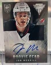 JON MERRILL 2013-14 Panini Titanium ROOKIE Gear Jersey / Autograph 086/100