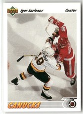 1991-92 UPPER DECK #298B IGOR LARIONOV VANCOUVER CANUCKS