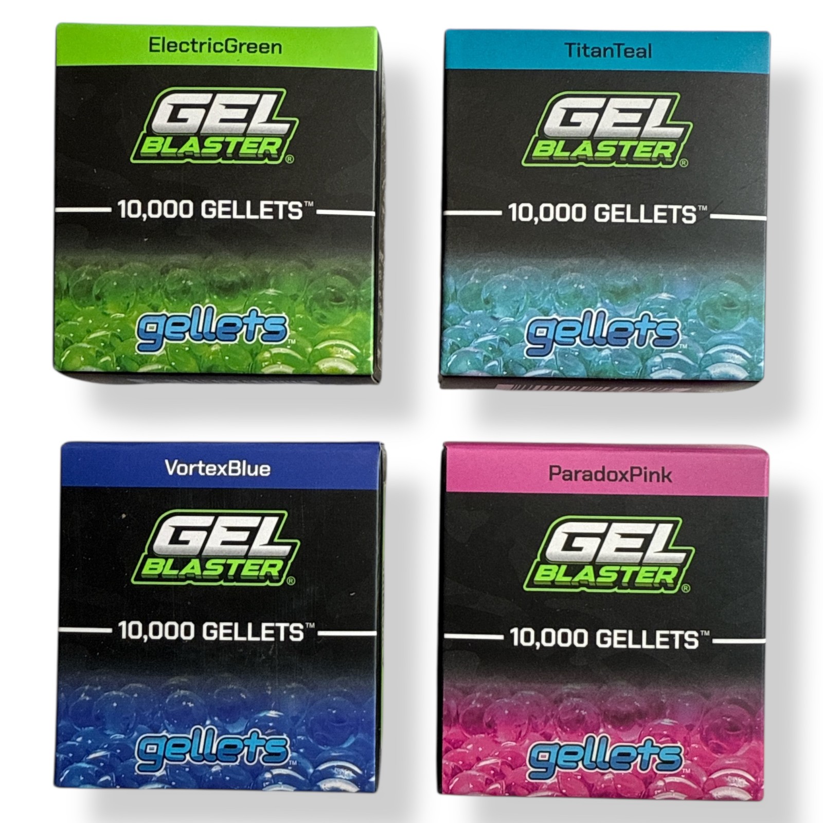 4pc Color Assortment Gel Blaster Ammo Gellets 4x10,000 = 40,000 Rounds