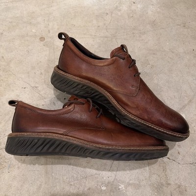 ECCO ST.1 Hybrid Lite Mens Brown Leather Plain Toe Oxford Shoes EU 41 US 7-7.5