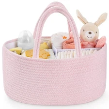 Maliton Baby Diaper Caddy Organizer, Cotton Rope Diaper Caddy Basket, Large S...