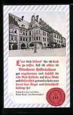 München, Münchner Hofbräuhaus mit Straße, Urkunde mit Siegel, Ansichtskarte 