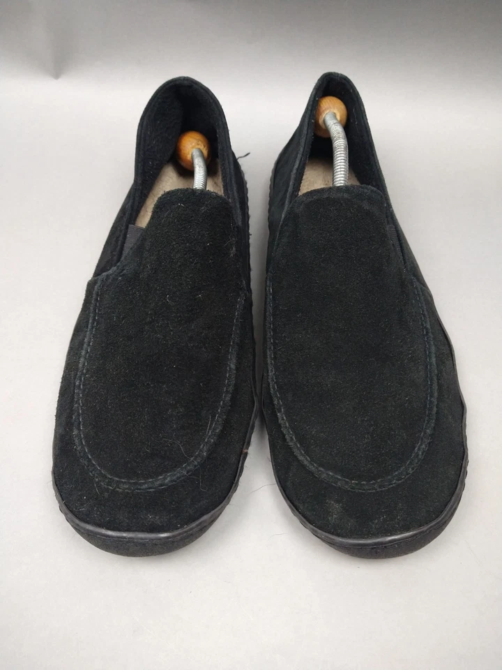 Zapatillas Isotoner para hombre talla 13-14 negras mocasín de espuma viscoelástica zapatos de casa Foto 2 de 4