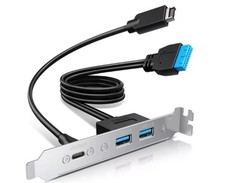 PCI 50cm USB3.2 Gen2x2 USB-C /20Pin TO 2 USB 3.0 Back Panel Cable Bracket