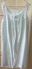 Vintage 1960s KOMAR Aqua Blue Green Lace Nylon Nightgown Lingerie M Granny core