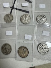 Lot of 6 Walking Liberty Half Dollars 90 Silver Mixed Dates 3 Face