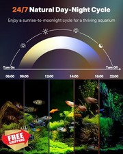 Pawfly Aquarium LED Light 12-18" Tank Full Spectrum White Blue Red Green Timer