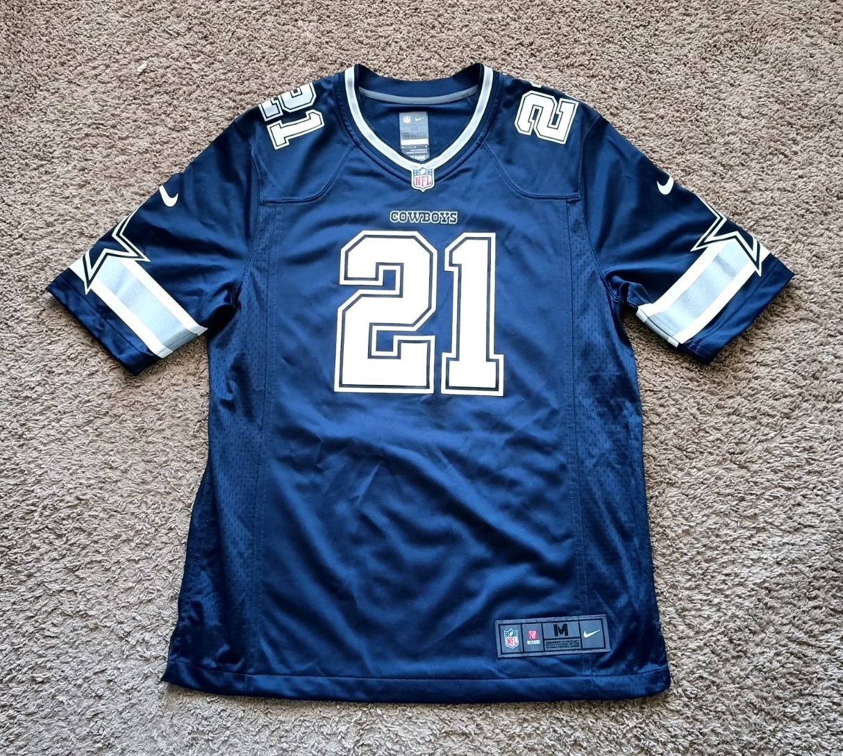 NFL Dallas Cowboys Jersey Men's Size Medium Ezekiel Elliot #21 Navy Blue 