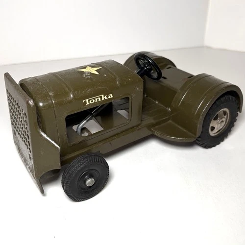 1964 Tonka U.S. Army Tug Tractor Utility Luggage Pressed Steel 1960's Military