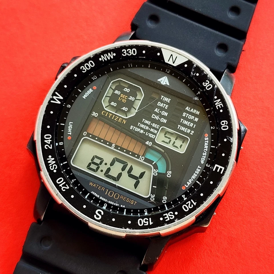 Citizen Windsurfer Watch Promaster Vintage LCD Quartz D060-086970 42-8035 Repair - Image 2 of 4