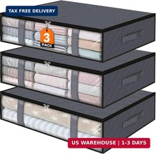 StorageRight Under Bed Storage Bags 3 Pack, 40L Large Clothes Comforter Storag