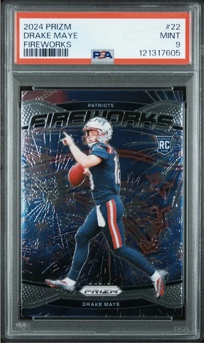 2024 Panini Prizm - Fireworks Drake Maye #22 (RC) MINT 9