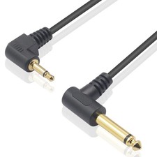90 Degree 1/8 to 1/4 Mono Cable 1/8 Guitar Cablee Right Angle 6.35mm 1/4 Male...
