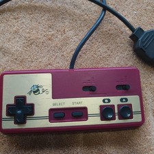 Famicom Controller HC-624 Red  Gold 6-Button Wired Japan Used